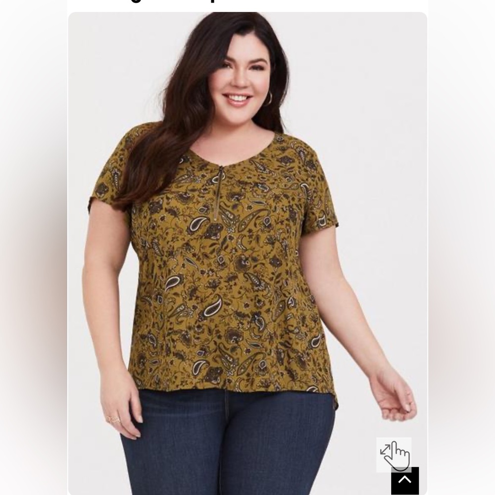 Georgette Zip-Front Blouse, Torrid size 3